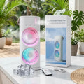Summer Deals Evaporative Air Cooler – Dual Mist Fan with RGB LED & Remote Control | Just Add Ice & Feel the Cool!